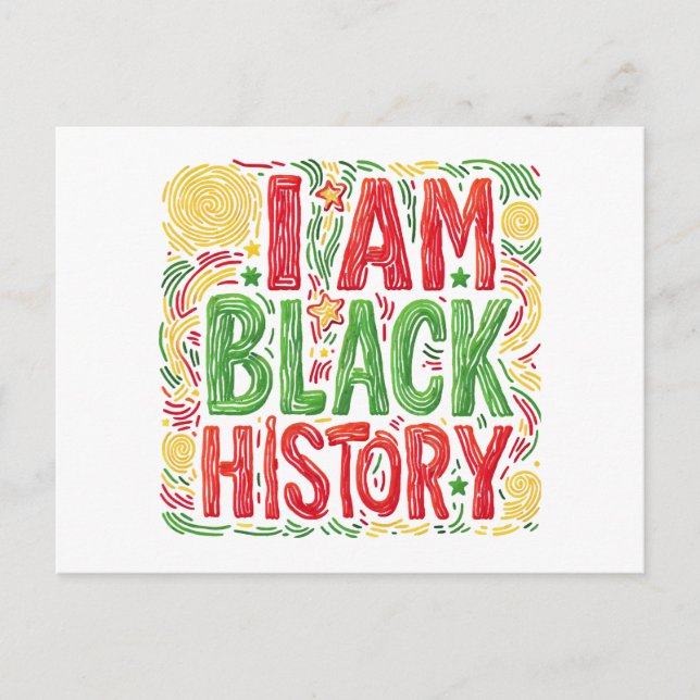 I Am Black History - Black Activism Postcard (Front)
