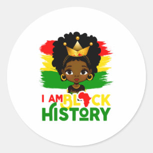 I Am Black History Black History African American Classic Round Sticker