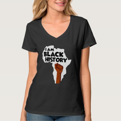 I Am Black History Black History Month Afro Americ T_Shirt