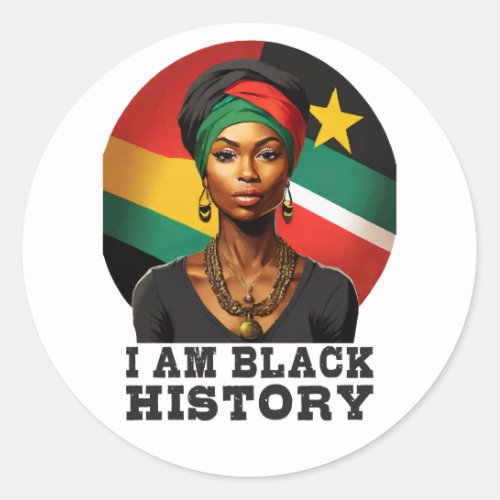 I am Black History Classic Round Sticker