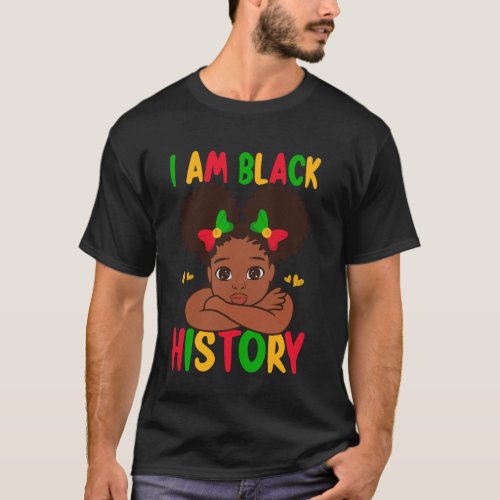 I Am Black History for Kids Boys Girls Black Histo T-Shirt