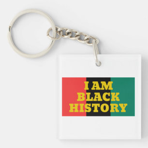 I Am Black History in Gold Font   Keychain