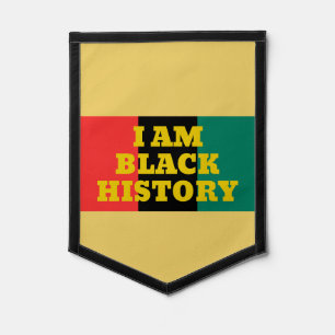 I Am Black History in Gold Font Pennant