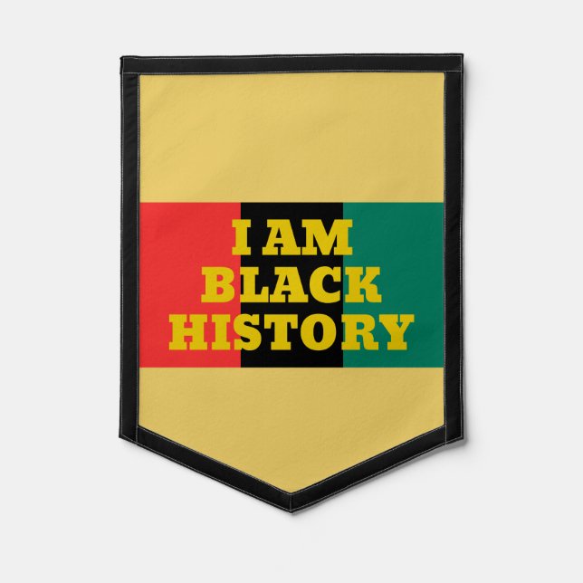 I Am Black History in Gold Font  Pennant (Front)