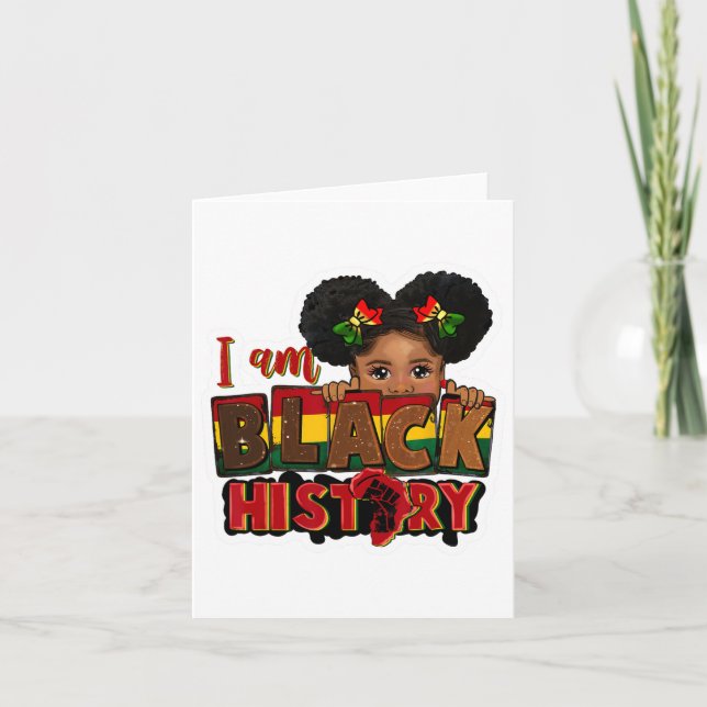 I Am Black History Juneteenth Black Melanin Kid Gi Card (Front)
