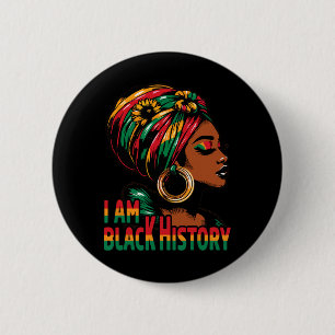 I Am Black History Month African American Juneteen Button