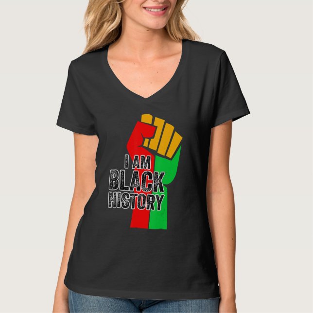 I Am Black History Month African American Pride Ce T-Shirt (Front)
