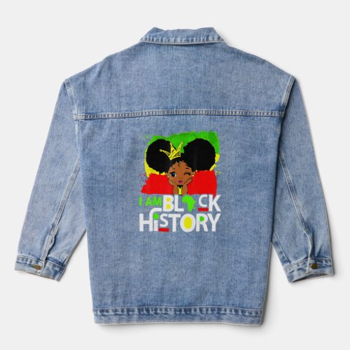 I Am Black History Month African American Pride Gi Denim Jacket