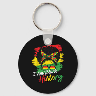 I Am Black History Month African Girls Women Keychain
