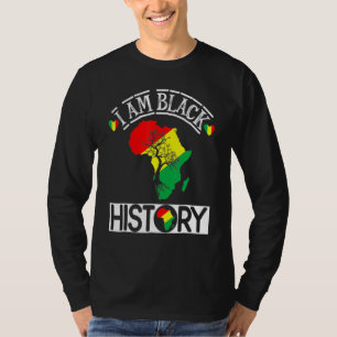 I Am Black History Month African Map American Cele T-Shirt