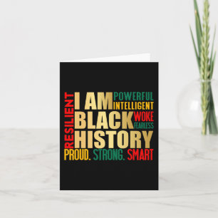I Am Black History Month American African Pride Ce Card