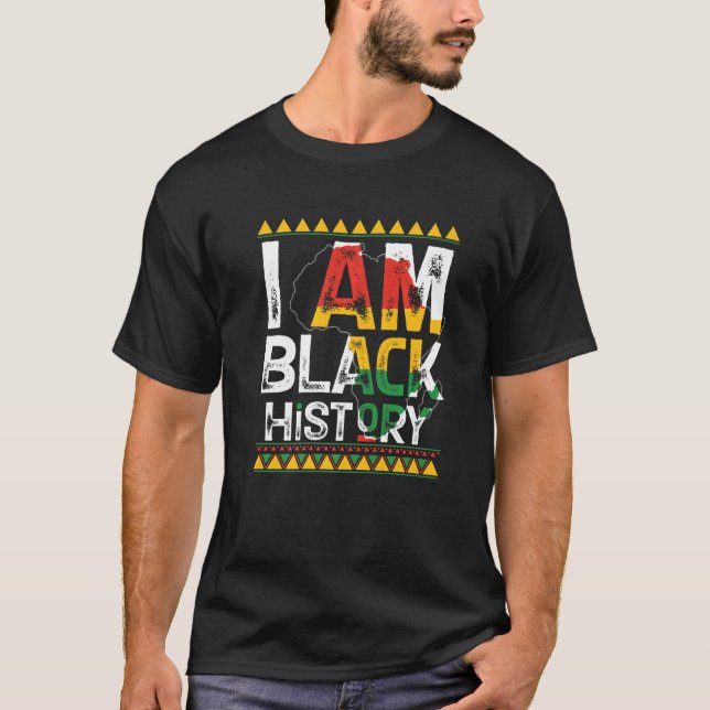 I Am Black History Month Melanin BLM  African Amer T-Shirt (Front)