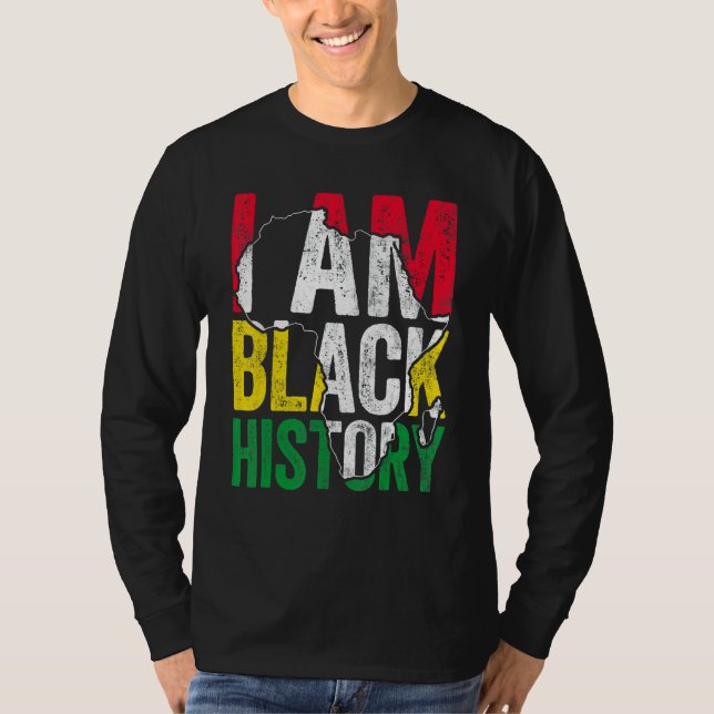 I Am Black History Month Melanin BLM African Pride T-Shirt (Front)