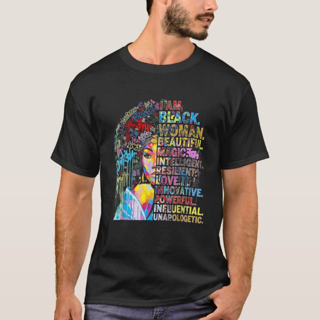 I Am Black History Month, Strong African Queen Gir T-Shirt (Front)