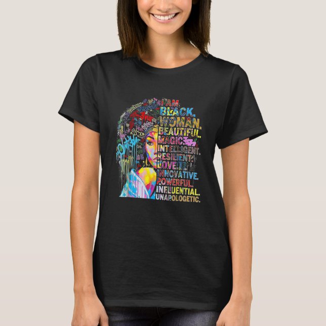 I Am Black History Month, Strong African Queen Gir T-Shirt (Front)