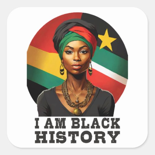 I am Black History Square Sticker