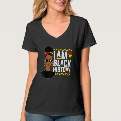 I Am Black History Women Afro African American Mel T_Shirt