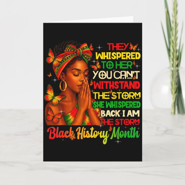 I Am Black Pride Black History Month African Outfi Card (Front)