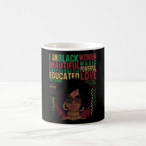 I Am Black Woman Beautiful Powerful Black History Coffee Mug