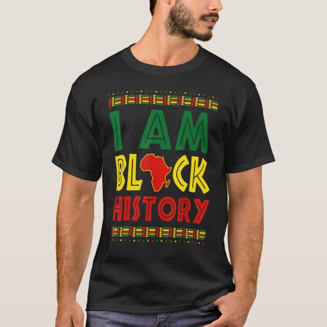 I Am Black Woman Black History Month Educated Blac T-Shirt (Front)