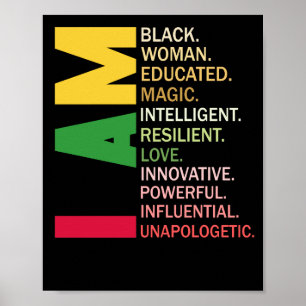 I Am Black Woman Black History Month Educated Poster
