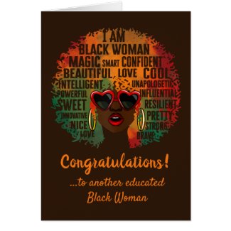 I Am Black Woman Brown Graduation Card