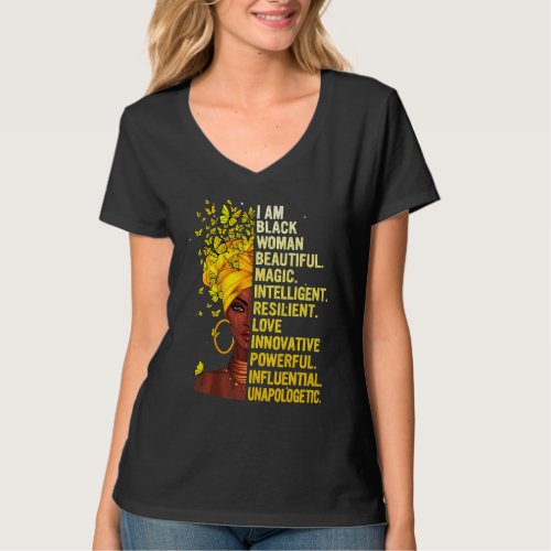 I Am Black Woman Educated Melanin Black History Mo T_Shirt
