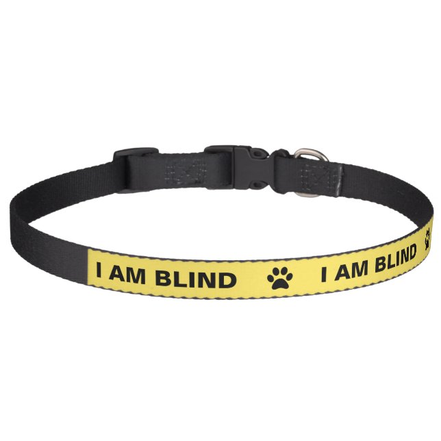 "I Am Blind" Special Needs Blind Dog Collar (Front)