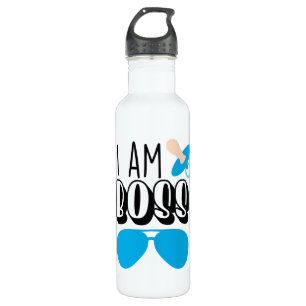 I Am Boss Funny Baby Boy Print Stainless Steel Water Bottle