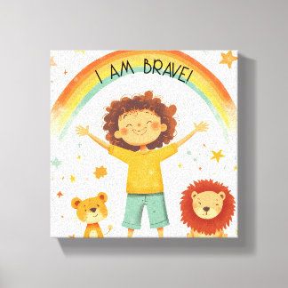 I Am Brave - Kids Affirmation Canvas Print