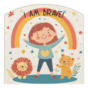 I Am Brave - Kids Affirmation Door Sign
