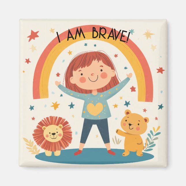 I Am Brave - Kids Affirmation Magnet (Front)