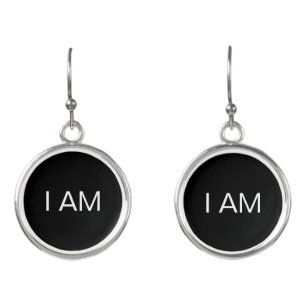 I Am Calligraphy on Black Earrings