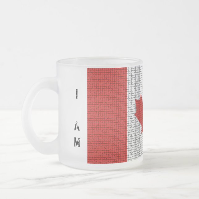 "I AM CANADIAN" Flag Frosted Mug (Left)