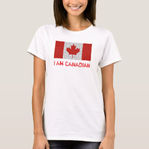 I AM CANADIAN Flag Red and White T-Shirt