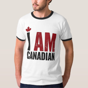 I Am Canadian – Patriotic Statement & Maple leaf T-Shirt