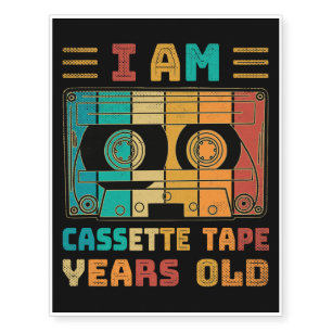 I Am Cassette Tape Years Old Retro Vintage Classic Temporary Tattoos