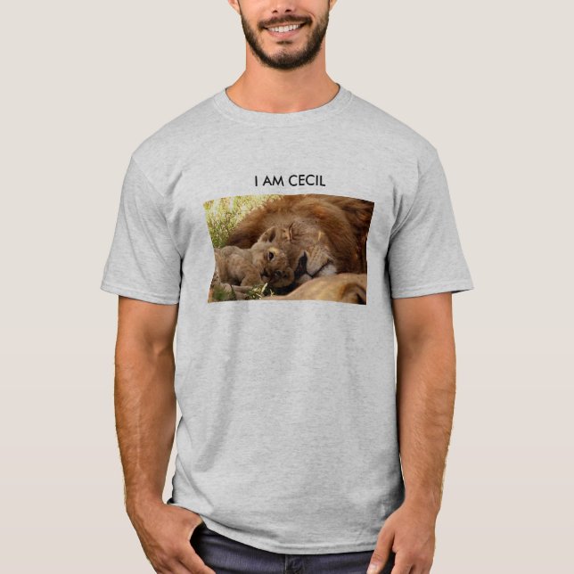 I Am Cecil the Lion with His Cub T-Shirt (Front)
