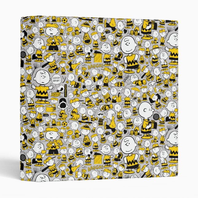 I Am Charlie Brown Pattern 3 Ring Binder (Front/Spine)