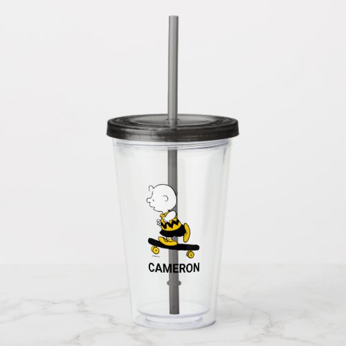 I Am Charlie Brown Pattern Acrylic Tumbler