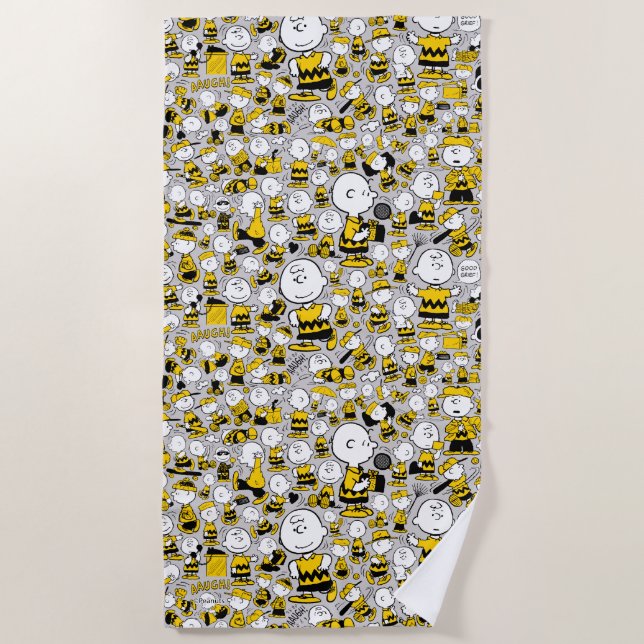 I Am Charlie Brown Pattern Beach Towel (Front)