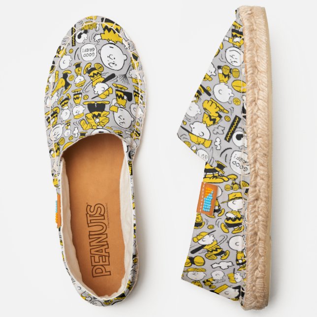 I Am Charlie Brown Pattern Espadrilles (Side)
