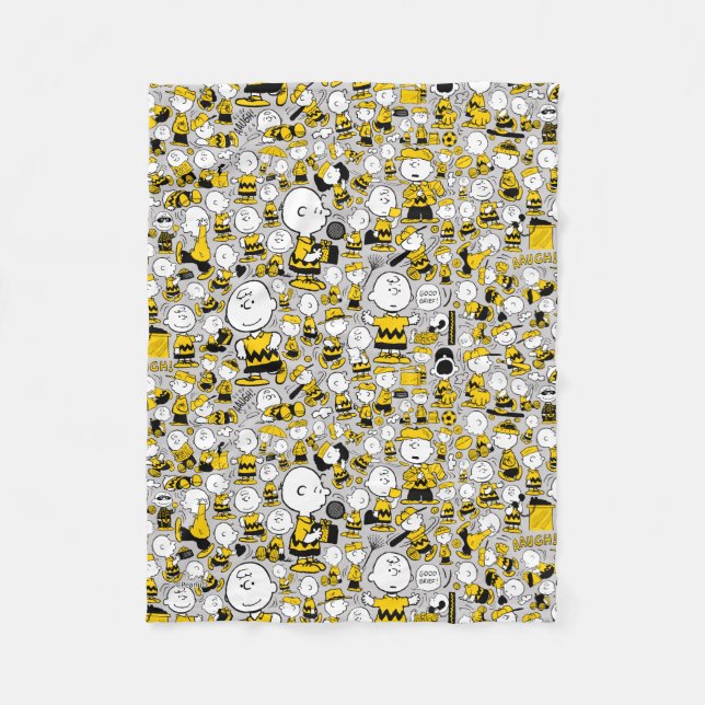 I Am Charlie Brown Pattern Fleece Blanket (Front)