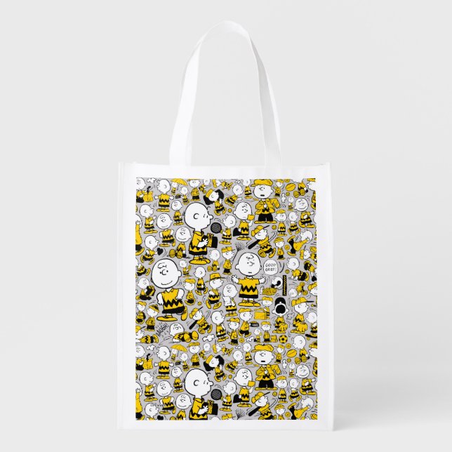 I Am Charlie Brown Pattern Grocery Bag (Front)
