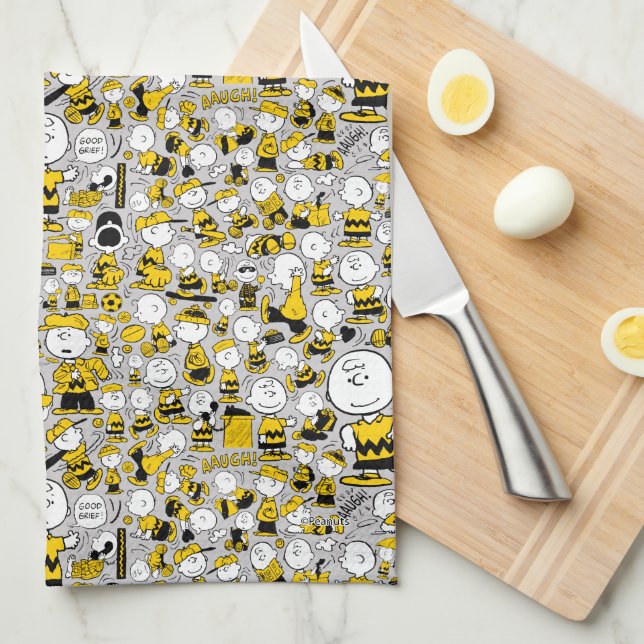 I Am Charlie Brown Pattern Kitchen Towel (Quarter Fold)