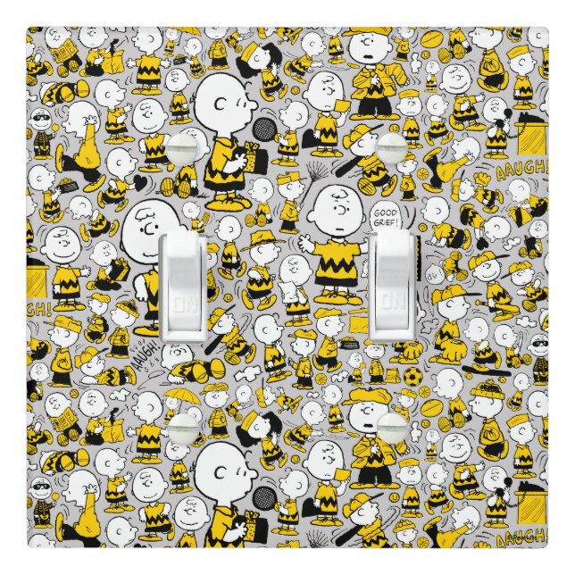 I Am Charlie Brown Pattern Light Switch Cover (In Situ)