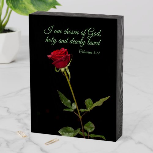 I am Chosen of God Holy  Dearly Loved  Wooden Box Sign