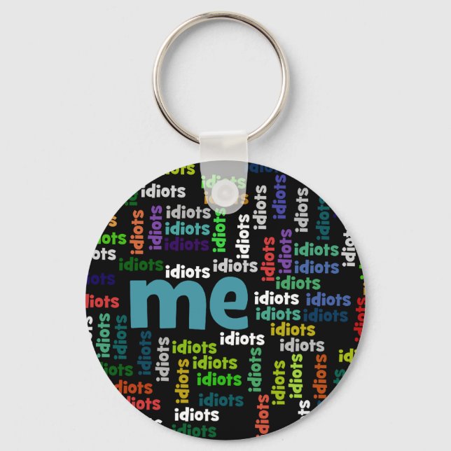 I am Completely Surrounded by a Group of Idiots Keychain (Front)