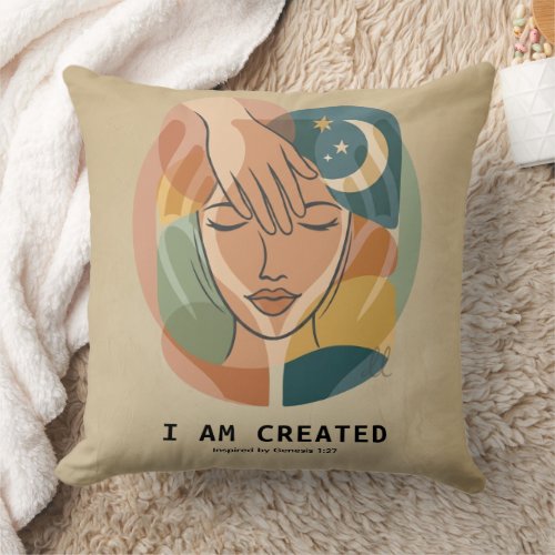 I Am Created - Creator's Hand Throw Pillow