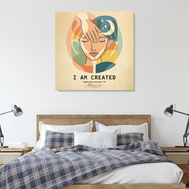 I Am Created - Hand of Grace Canvas Print (Insitu(Bedroom))